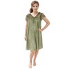 YafeMarte Women’s Silky Satin Feeling Cap Sleeves with Lace Detail and Bow Design Nightgown - 3 of 4