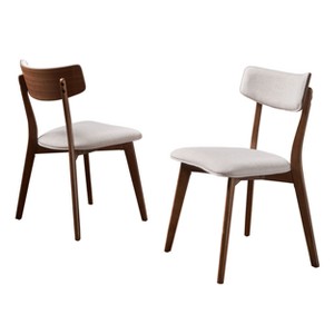 Chazz Set of 2 Mid-Century Dining Chair Beige - Christopher Knight Home