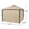 GDFStudio Seigfried Outdoor 10' x 10' Steel Soft Top Canopy Gazebo with Curtains - 3 of 4