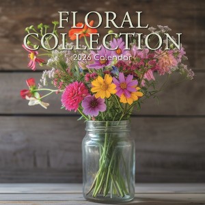 2026 Square Wall Calendar, Floral Collection, 16-Month Flower Theme with 180 Reminder Stickers (12x12 In) - 1 of 4