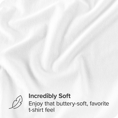 Twin XL White Organic Cotton Jersey Fitted Sheet