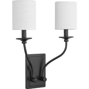 Progress Lighting Bonita 2-Light Wall Sconce, Brushed Nickel, Summer Linen Shade - 1 of 4
