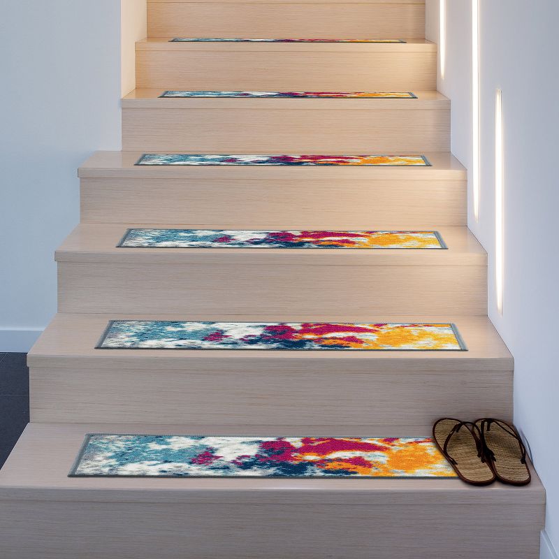 World Rug Gallery Modern Abstract Non-Slip Stair Treads, 2 of 10