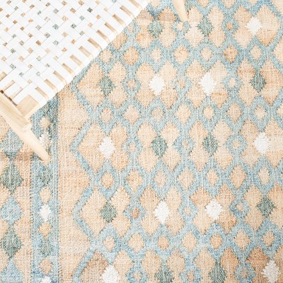 Handwoven Blue and Natural Tribal Kilim Area Rug, 3' x 5'
