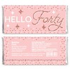 Big Dot of Happiness 40th Pink Rose Gold Birthday - Candy Bar Wrapper Happy Birthday Party Favors - Set of 24 - 2 of 4