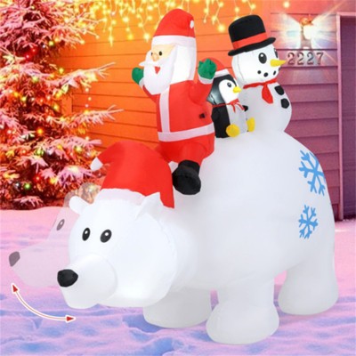 SEVOBAL Inflatable Holiday Decorations 6ft Animated Inflatable Polar Bear Christmas Inflatable Outdoor Decoration, White, 93.6"*36"*72"