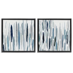 Abstract Watercolor Wave Interpetation 2pc Floater Frame Canvas Wall ...