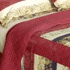 Slickblue Full/Queen Cotton 3PC Quilt Set, Vermicelli Quilted, Stripes Design, Reversible Bedding, 90x98 - 4 of 4
