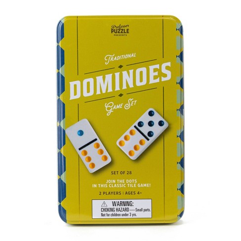 Professor Puzzle Traditional Dominoes Game Set Tin - image 1 of 3