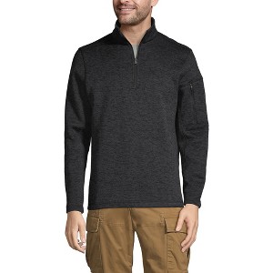 Lands' End Men's Sweater Fleece Quarter Zip Pullover - 1 of 4