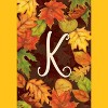 Fall Leaves Monogram Letter K Garden Flag Autumn 18" x 12.5" Briarwood Lane - 3 of 4