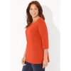 Catherines Women's Plus Size Suprema Studio Double-Ring Tee - 4 of 4