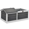 PawHut 34" Wooden Tortoise Habitat, Tortoise Enclosure with Hide Shelter and Run, Openable Top, Tray, Indoor/Outdoor Use, Gray - 4 of 4
