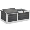 PawHut 34" Wooden Tortoise Habitat, Tortoise Enclosure with Hide Shelter and Run, Openable Top, Tray, Indoor/Outdoor Use, Gray - image 4 of 4