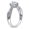 EVERLY JEWELRY |4 1/3 CT TGW Aquamarine and 1/10 CT TDW Diamond Heart-Cut Pendant with Chain Earrings and Ring Set in Sterling Silver - 2 of 4