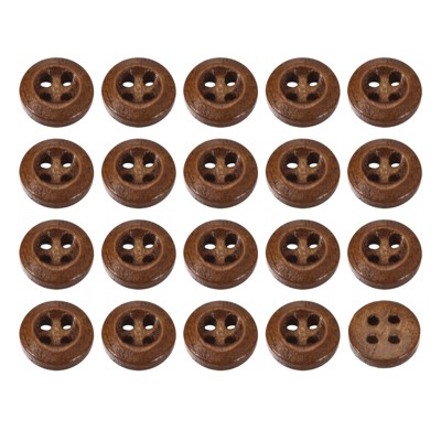 Unique Bargains Wooded Sewing DIY Craft Clothing Sewing Round Buttons 50 Pcs