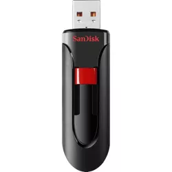 SanDisk Cluzer Glide USB Flash Drive - 16 GB - USB 2.0 - Black, Red - 128-bit AES - 2 Year Warranty