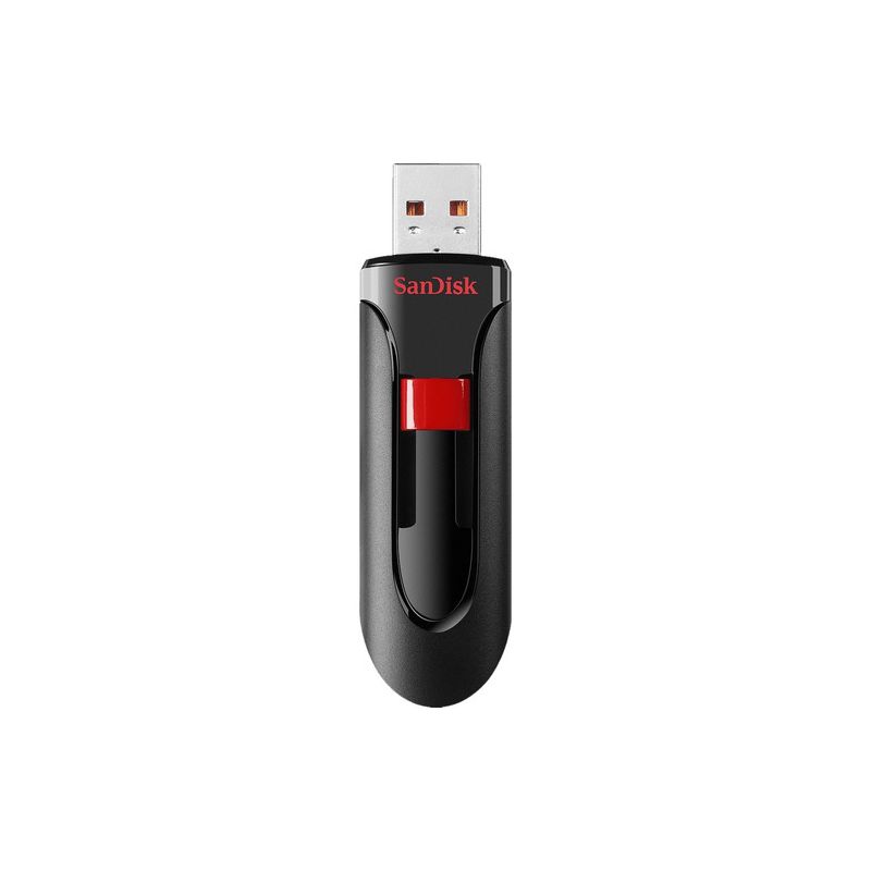 SanDisk Cluzer Glide USB Flash Drive - 16 GB - USB 2.0 - Black, Red - 128-bit AES - 2 Year Warranty, 1 of 4