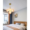 PAKOKULA 5-Light Modern Gold Cluster Bubble Chandelier with Globe Frosted Glass Shades - 3 of 4