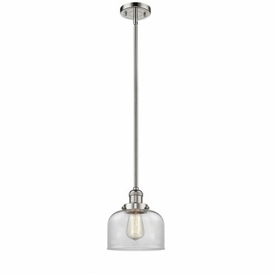Bell - 1 Light Stem Hung Mini Pendant In Industrial Style-10 Inches Tall and 8 Inches Wide