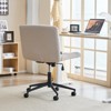 Furnimart Criss Cross Desk Chair Wide Seat with Wheels, 360° Swivel Cross Legged Thick Cushion, Home Office Chair for Bedroom/Vanity/Sturdy - 3 of 4