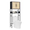 Over The Toilet Storage Cabinet with Rattan Door, Bathroom above Toilet Storage Cabinet with Adjustable Shelves, Large Capacity Bathroom Organizer - 4 of 4