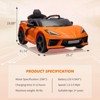 Ride on Sports Car 12V Battery Powered Car for Kids Licensed Corvette Toddles Electric Car Toy with Remote Control - 2 of 4