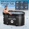 SereneLife 105 Gal. Inflatable Insulated Freestanding Cold Plunge Tub - Ice Bath with Cover, Cold Plunge Therapy Recovery Pod for Athletes (Black) - 2 of 4