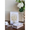 Gulches Set of 2 Decorative Book Boxes with White and Gold Floral Motifs - Elegant Storage Solution (Large: 7"x3"x10.5", Small: 5"x2"x8.3") - 2 of 4