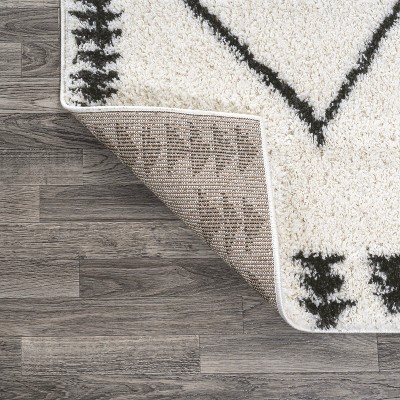 Calvia Reversible Black Diamond Shag Round Rug - 5ft
