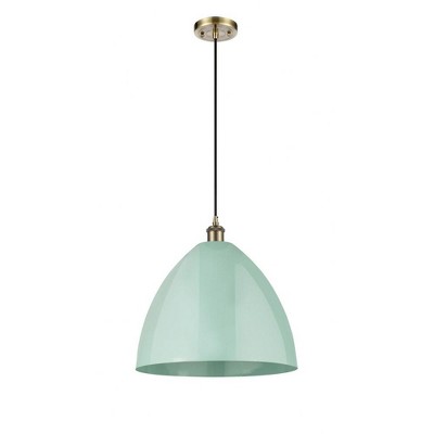 Plymouth Dome - 1 Light Cord Hung Mini Pendant In Industrial Style-18.75 Inches Tall and 16 Inches Wide