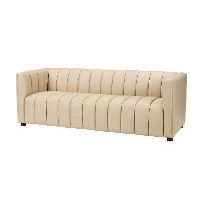 Ulysses 83" Genuine Leather Sofa with Channel-tufted | ARTFUL LIVING DESIGN