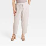 Women's High-Rise Tapered Fluid Ankle Pull-On Pants - A New Day™ Gray