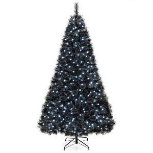 Resenkos Large Black Artificial Halloween Christmas Tree with Cool White LEDs - Black - 1 of 4