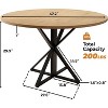 47 inch Round Dining Table - Wooden Kitchen Table for 4, Farmhouse Circle Dinner Tables with Metal Pedestal, or Kitchen, Living Room - 2 of 4