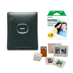 Fujifilm INSTAX Square Link Instant Printer (Green) With Film Kit and Twin Pack