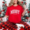 Simply Sage Market Merry Vibes Varsity Thick Outline Garment Dyed Tee - 2 of 4