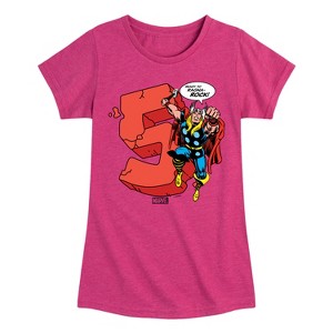 Girls' - Marvel - Thor Birthday Five Fitted Short Sleeve Graphic T-Shirt - 1 of 4