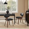 Art Leon Faux Leather and Bentwood Armless Dining Chair, Set of 2 - 3 of 4