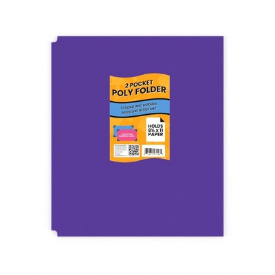 07246: Purple Matte Poly Folders, No Holes (48 Packs)