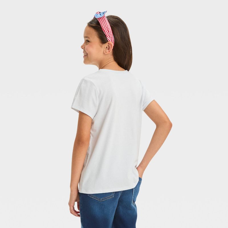 Girls' Short Sleeve 'Star Flag' Graphic T-Shirt - Cat & Jack™ Red/White/Blue, 4 of 5