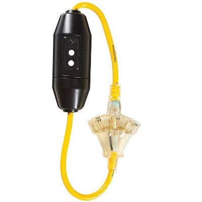 Yellow Jacket Indoor or Outdoor 2 ft. L Yellow Triple Outlet Cord 12/3 SJTW