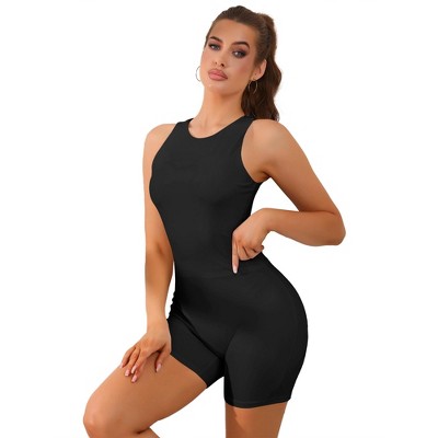 Allegra K Women's Halloween's Sleeveless Short Slim Fit High Neck Workout Body Shapers