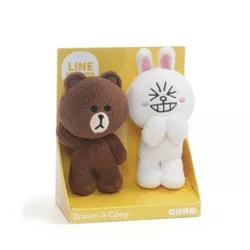 Enesco Line Friends Brown and Cony 4 Inch Plush Set of 2