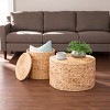 Satalia Round Water Hyacinth Storage Tables - 2pc Set - OC1086404 - Natural - SEI - 2 of 4
