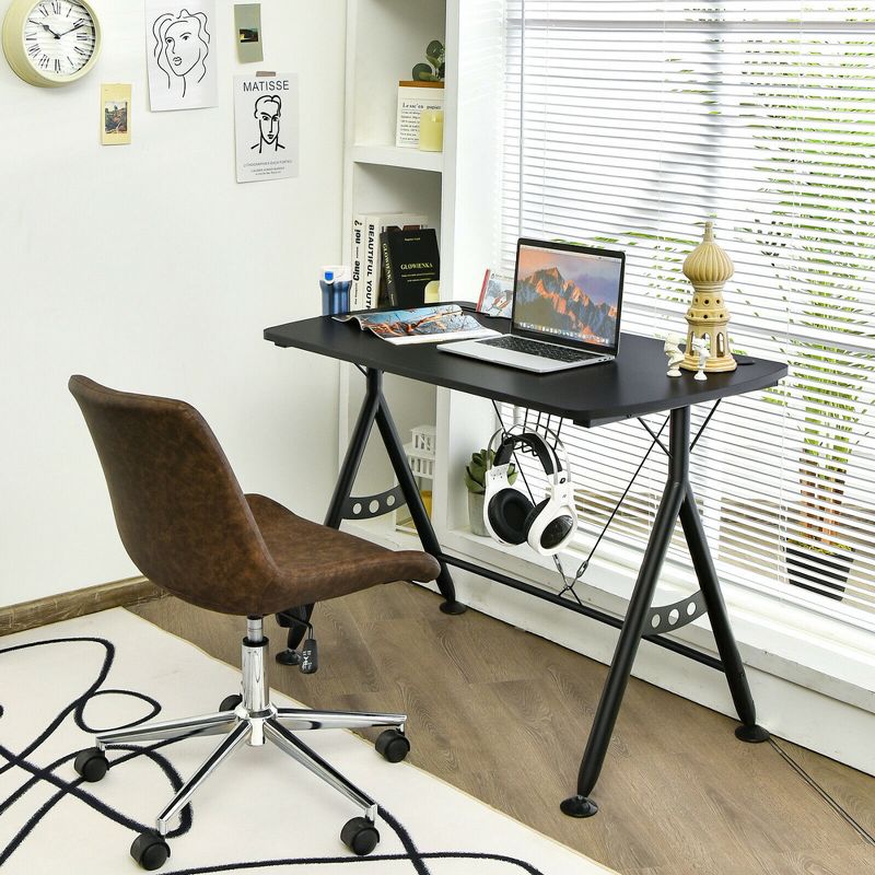 Costway Y-shaped Gaming Desk Home Office Computer Table w/ Phone Slot & Cup Holder, 4 of 11
