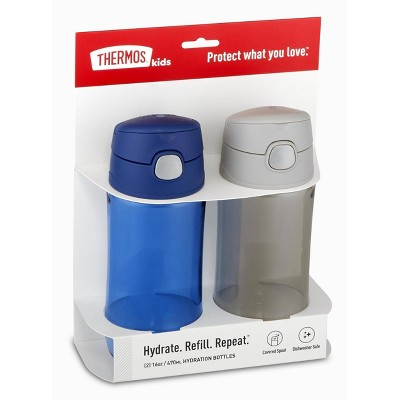 Photo 1 of **SEE NOTES**
(2 sets) Thermos Blue &#38; Silver 16oz Plastic Hydration Bottle - 2pk