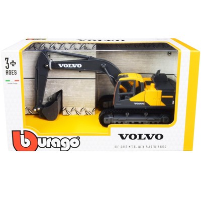 Volvo EC220E Tracked Excavator Yellow and Gray 1/50 Diecast Model by Bburago