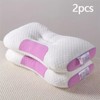 Gulches 2-Piece 4D Knitted Cotton Massage Pillow - Pink, Butterfly-Shaped, Slow-Rebound Memory Foam, Orthopedic Cervical Support - 2 of 4