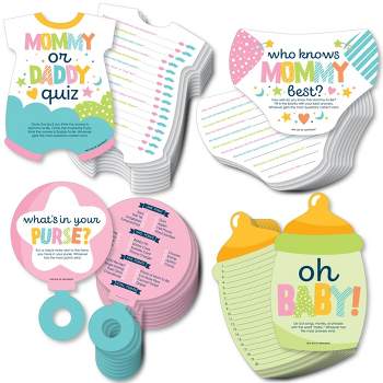 Big Dot of Happiness Colorful Baby Shower - 4 Baby Shower Games - 10 Cards Each - Gamerific Bundle